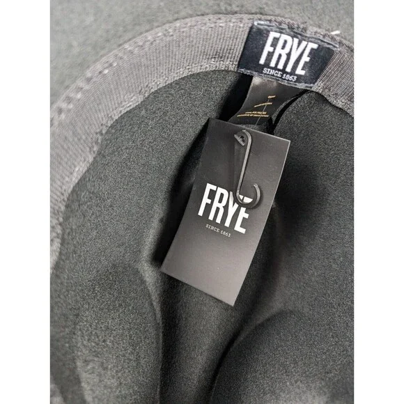 FRYE Fedora Felt Braided Band Hat Wide Brim Festival Men's One Size Black NWT - Picture 6 of 9